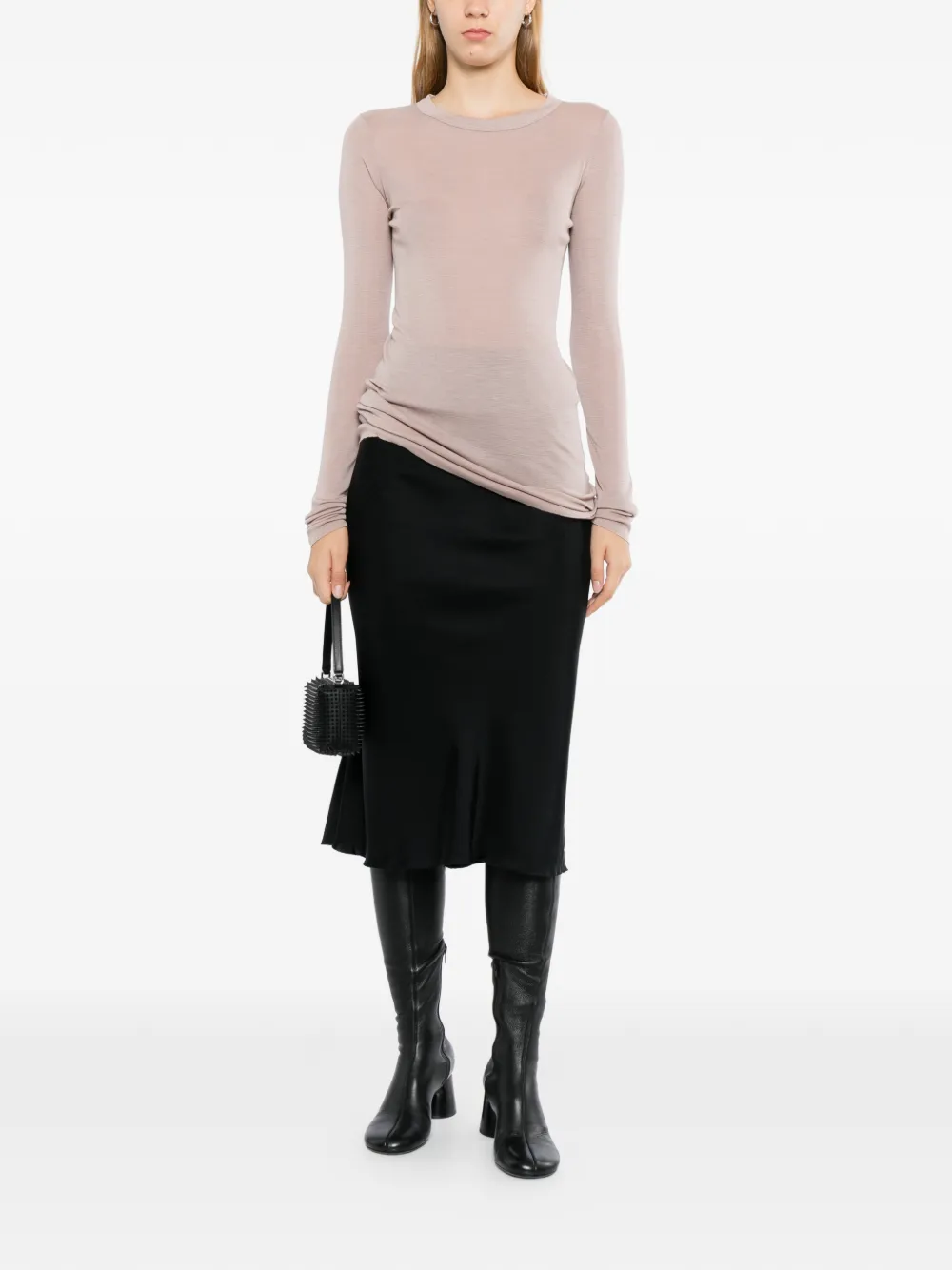 Rick Owens Geribbeld T-shirt Roze