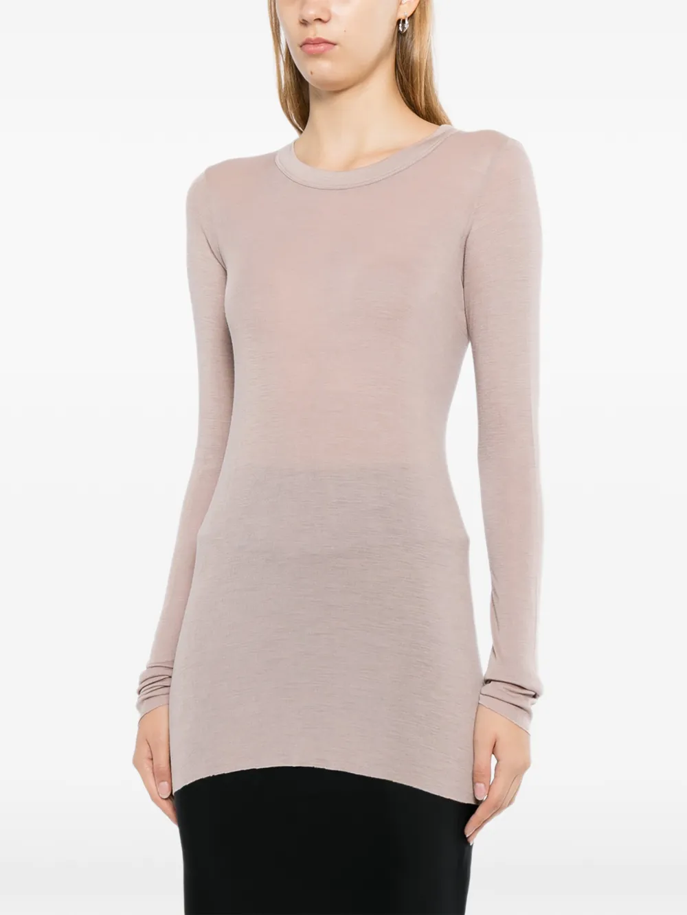 Rick Owens Geribbeld T-shirt Roze