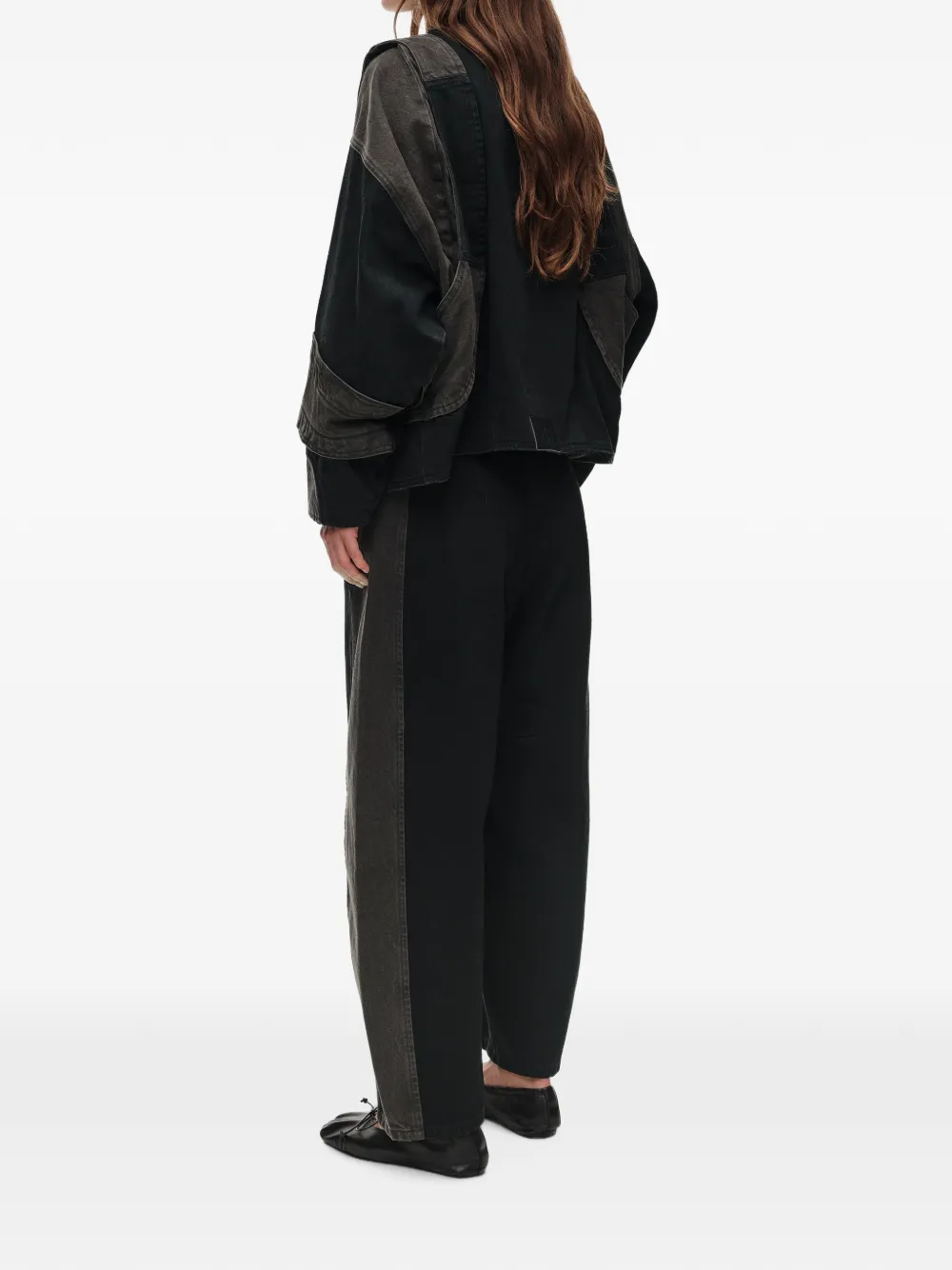 BIMBA Y LOLA Tweekleurig denim oversized jack Zwart