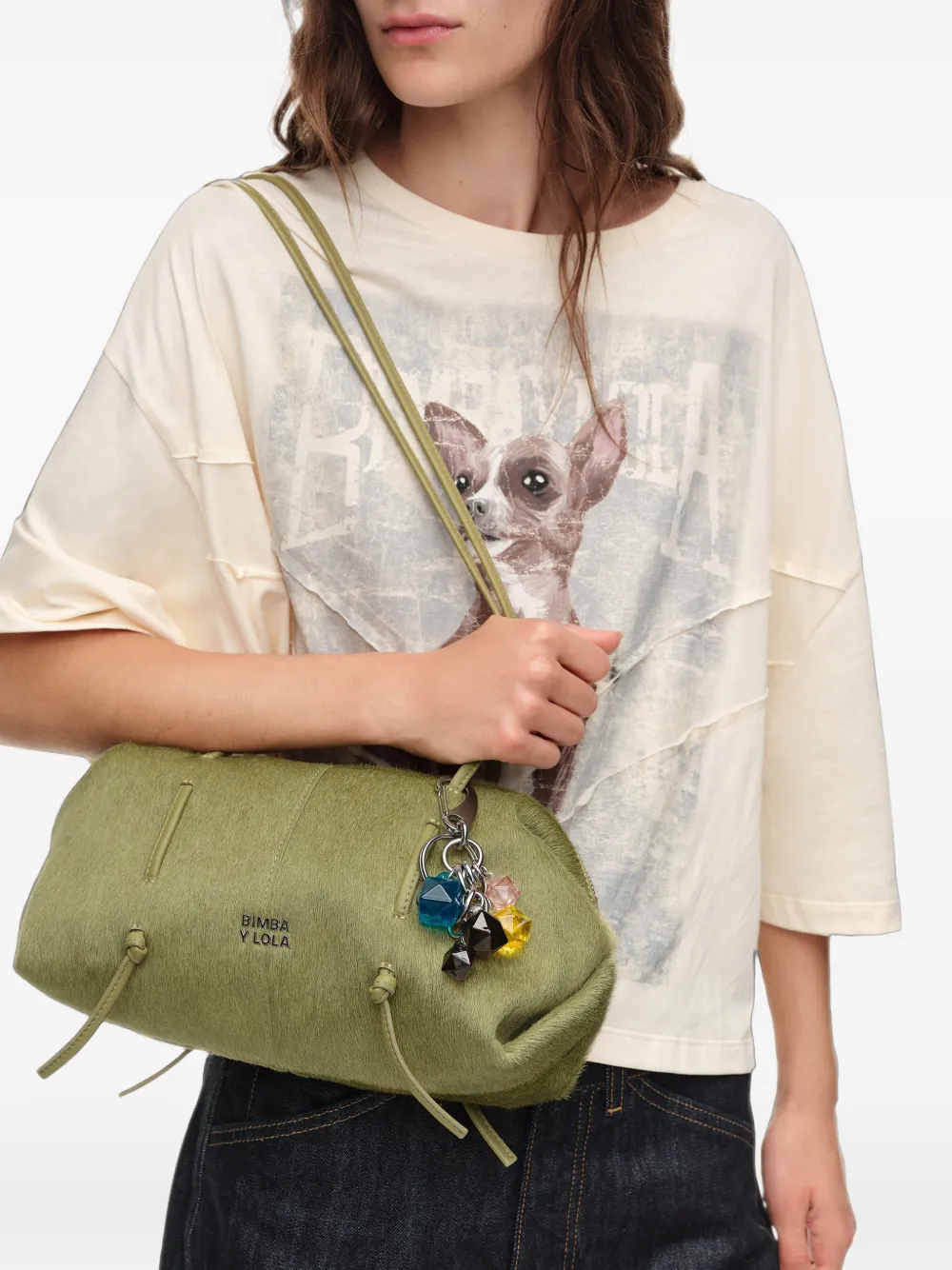 BIMBA Y LOLA Sleutelhanger met gefacetteerd hars Groen
