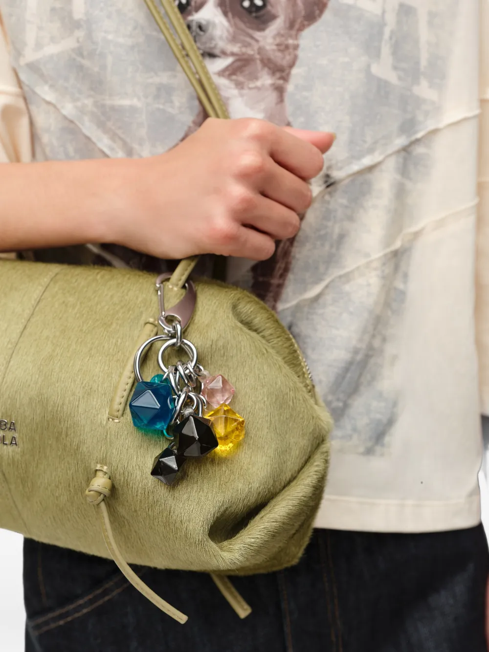 BIMBA Y LOLA Sleutelhanger met gefacetteerd hars Groen