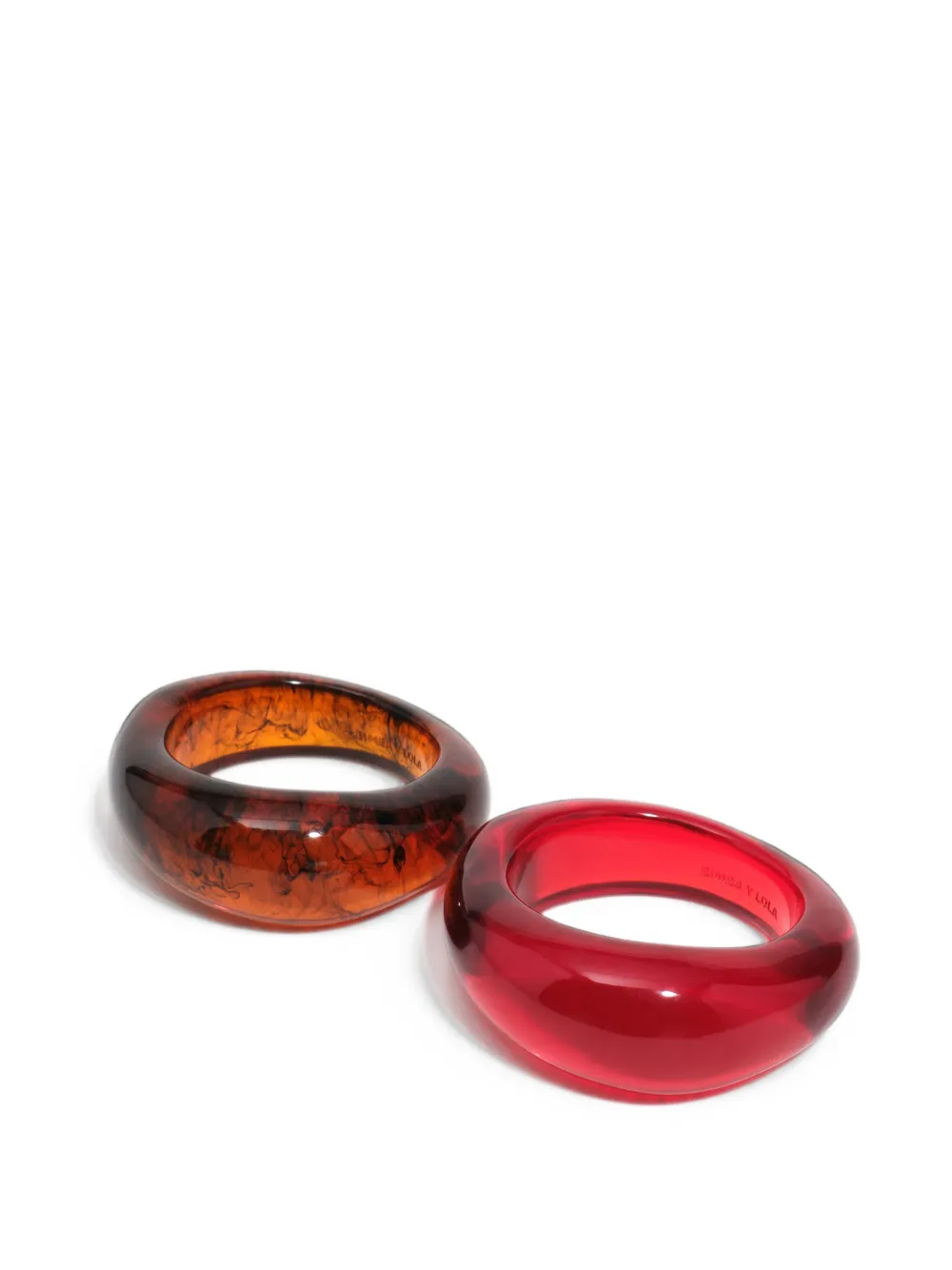 BIMBA Y LOLA Set di 2 bracciali in resina effetto ambra e granato - Rosso