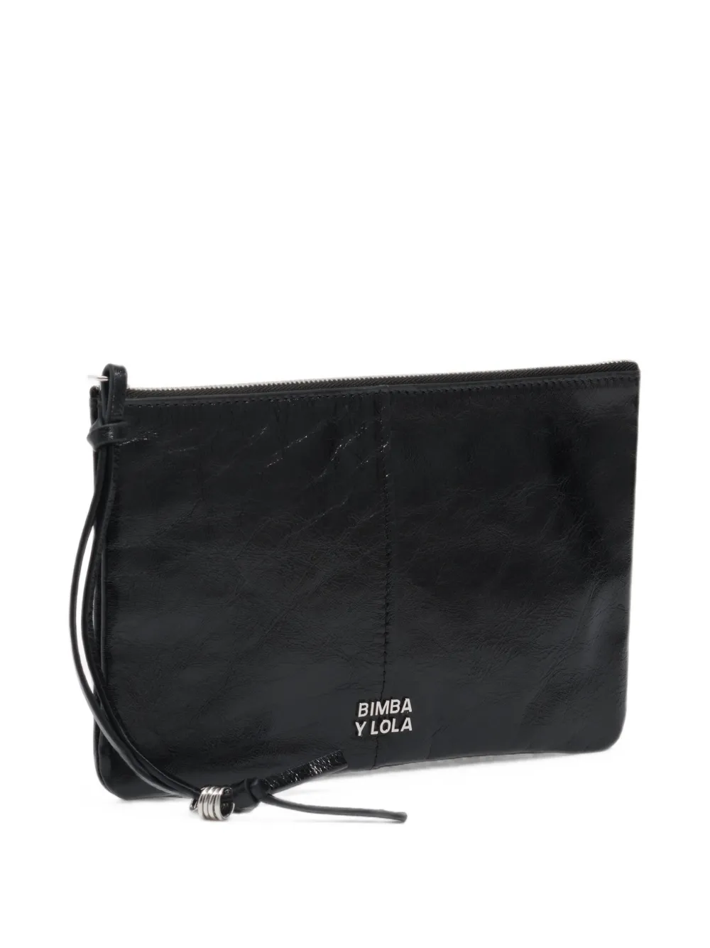 BIMBA Y LOLA logo-plaque leather make-up bag - Nero