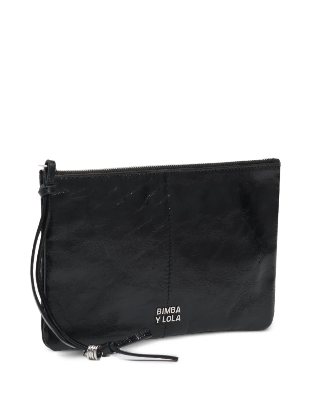 BIMBA Y LOLA logo-plaque leather make-up bag - Nero
