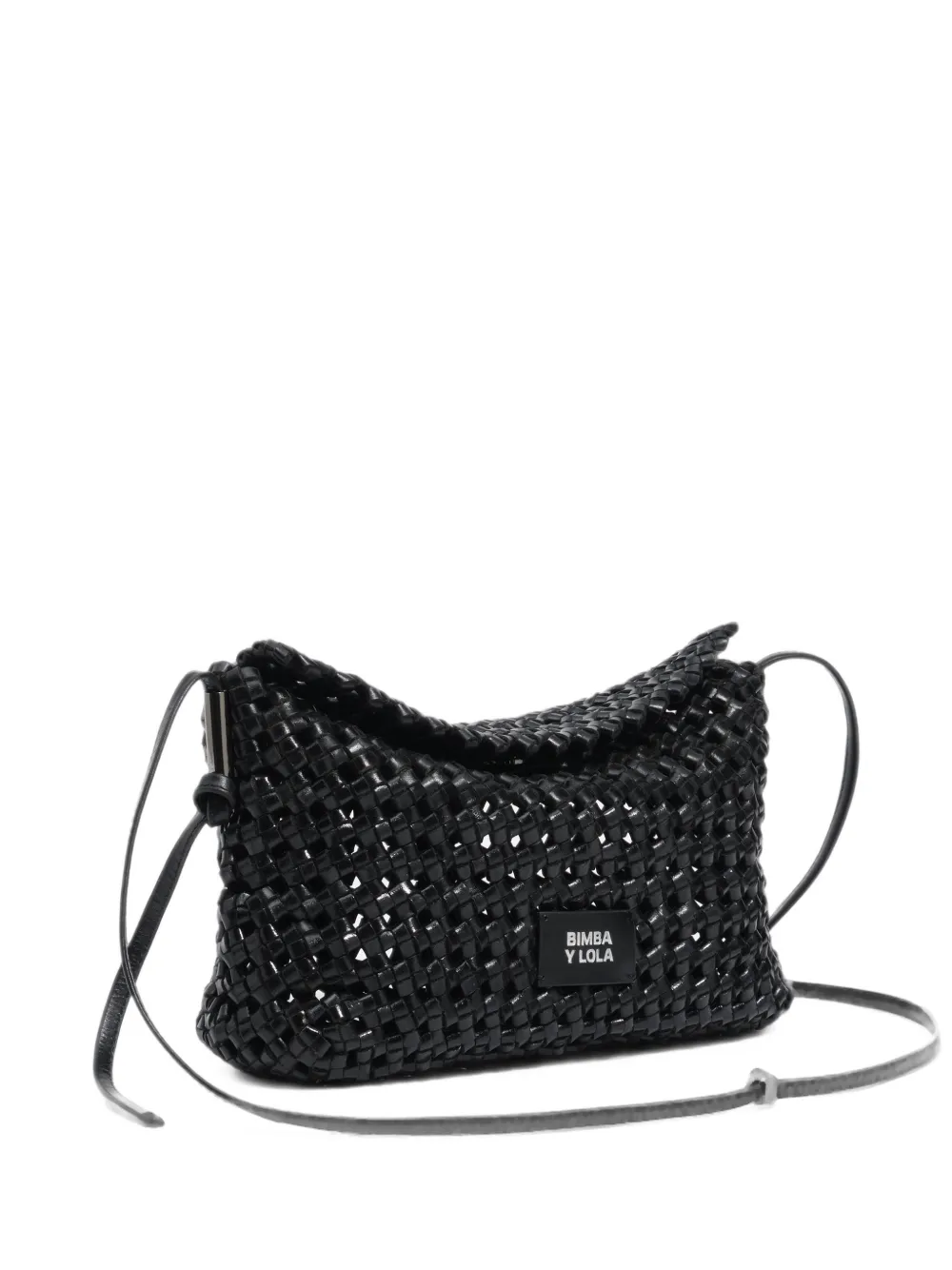 BIMBA Y LOLA Kleine geplooide leren crossbodytas Zwart