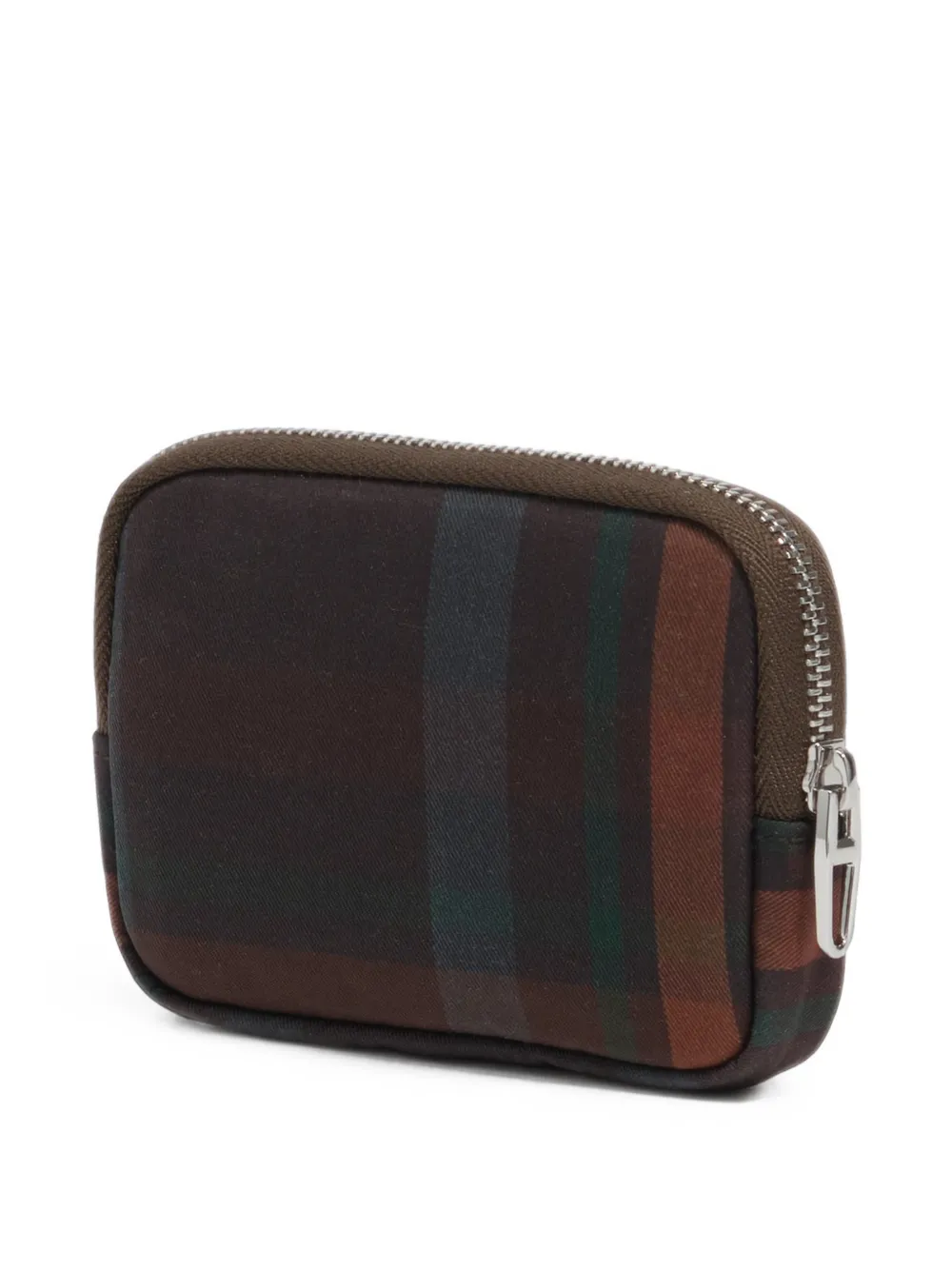 BIMBA Y LOLA Portemonnee met gecoate Hunter Green tartan-ruit Bruin