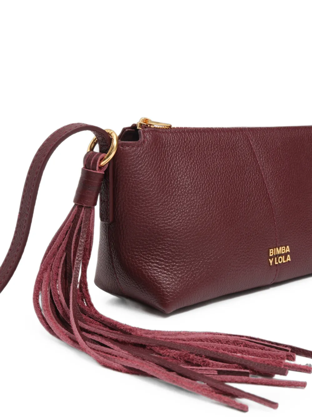 BIMBA Y LOLA Burgundy leren mini-crossbodytas Rood