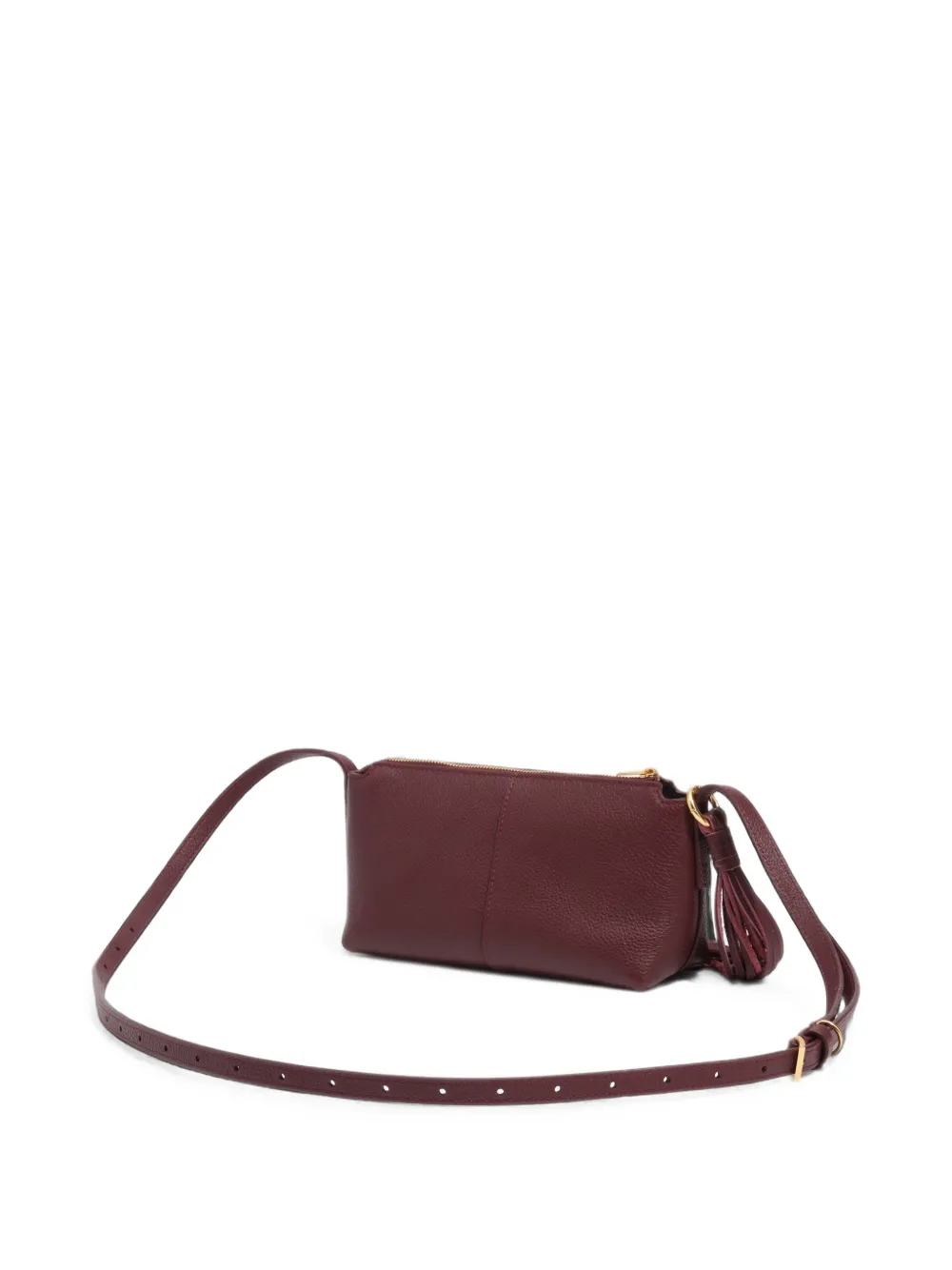BIMBA Y LOLA Burgundy leren mini-crossbodytas Rood