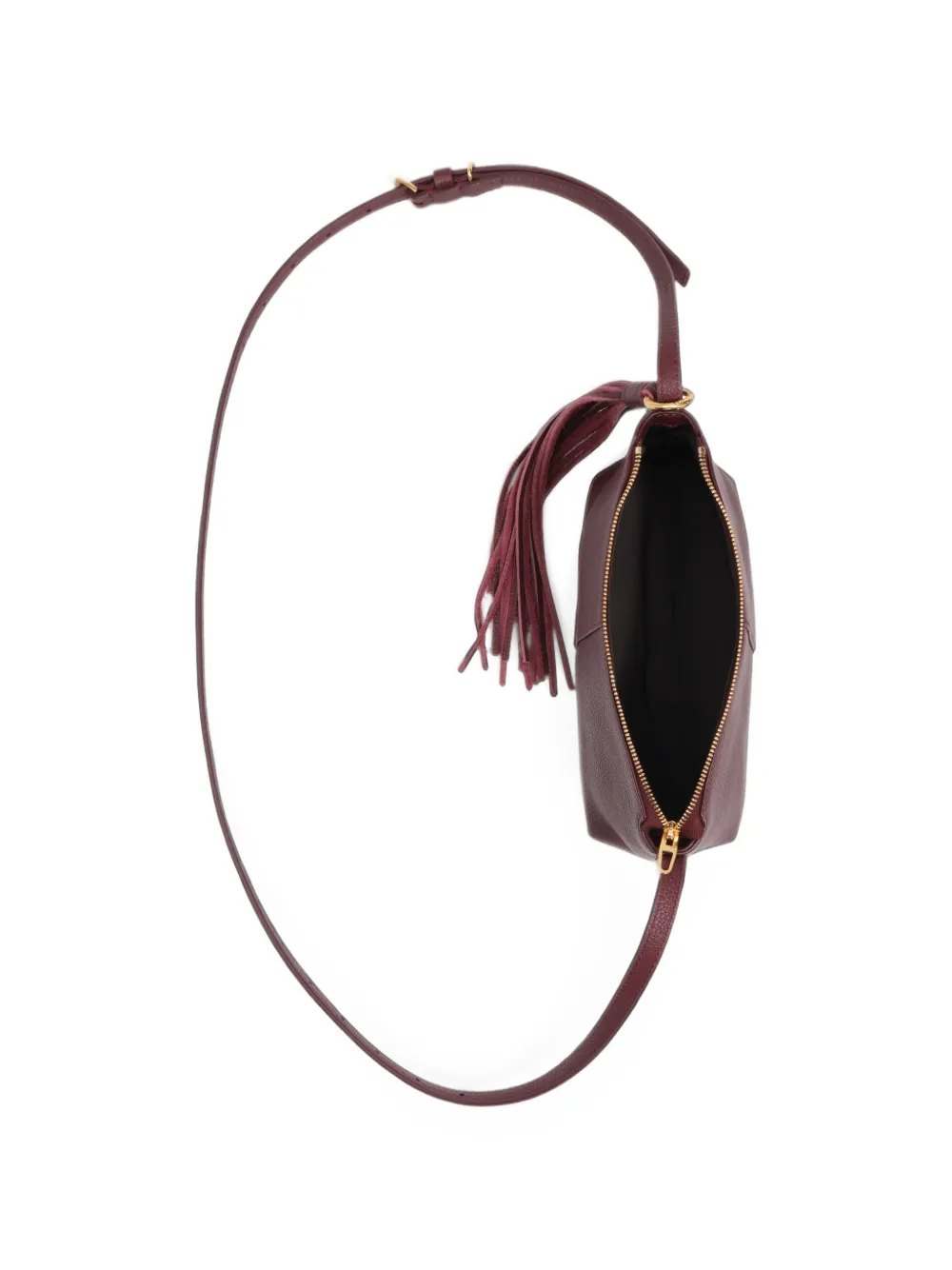 BIMBA Y LOLA Burgundy leren mini-crossbodytas Rood