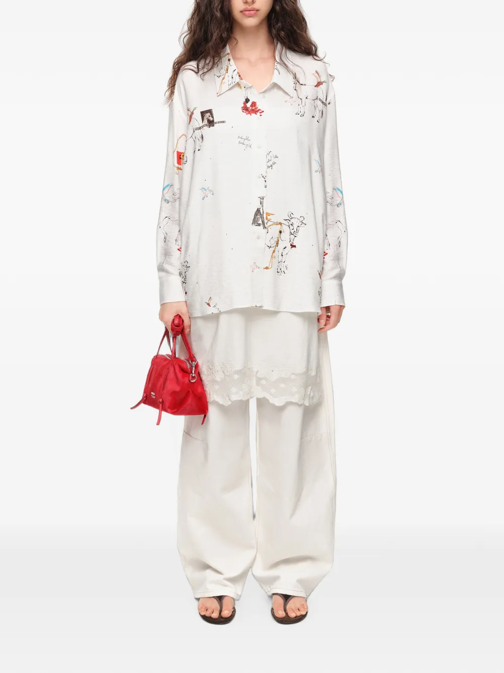 BIMBA Y LOLA Blouse met ketting Wit