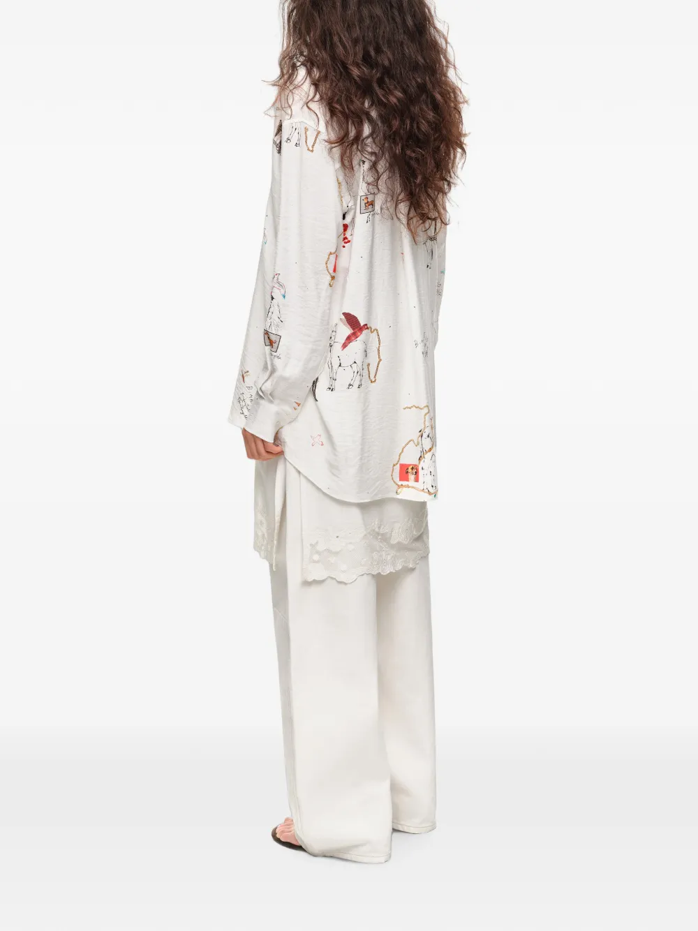 BIMBA Y LOLA Blouse met ketting Wit