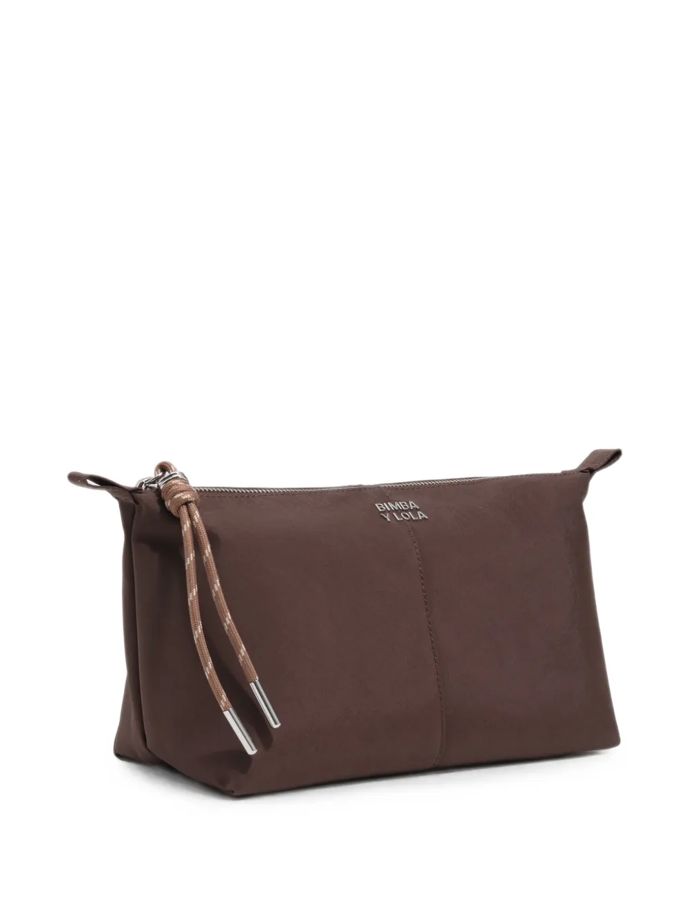 BIMBA Y LOLA large mocha nylon Trapecio toiletry bag - Marrone