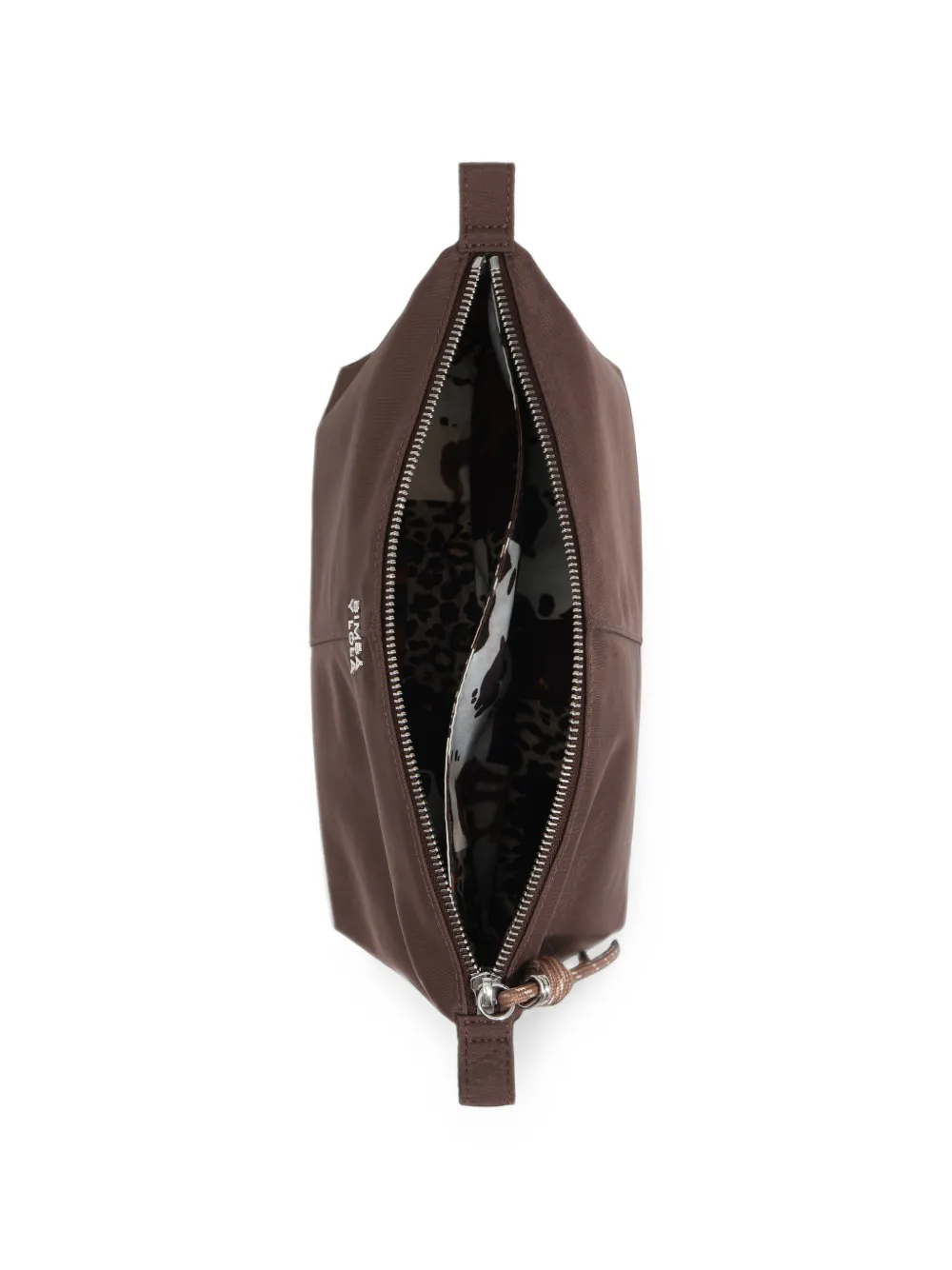 BIMBA Y LOLA Grote Mocha Trapecio nylon toilettas Bruin