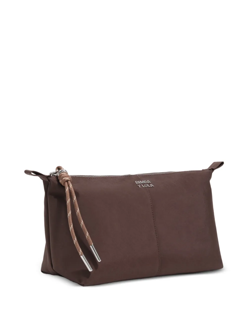 BIMBA Y LOLA large mocha nylon Trapecio toiletry bag - Marrone