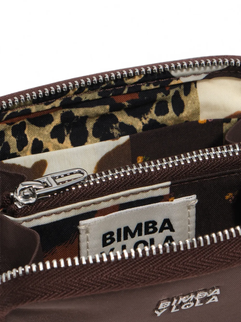 BIMBA Y LOLA Kleine Mocha nylon portemonnee Bruin