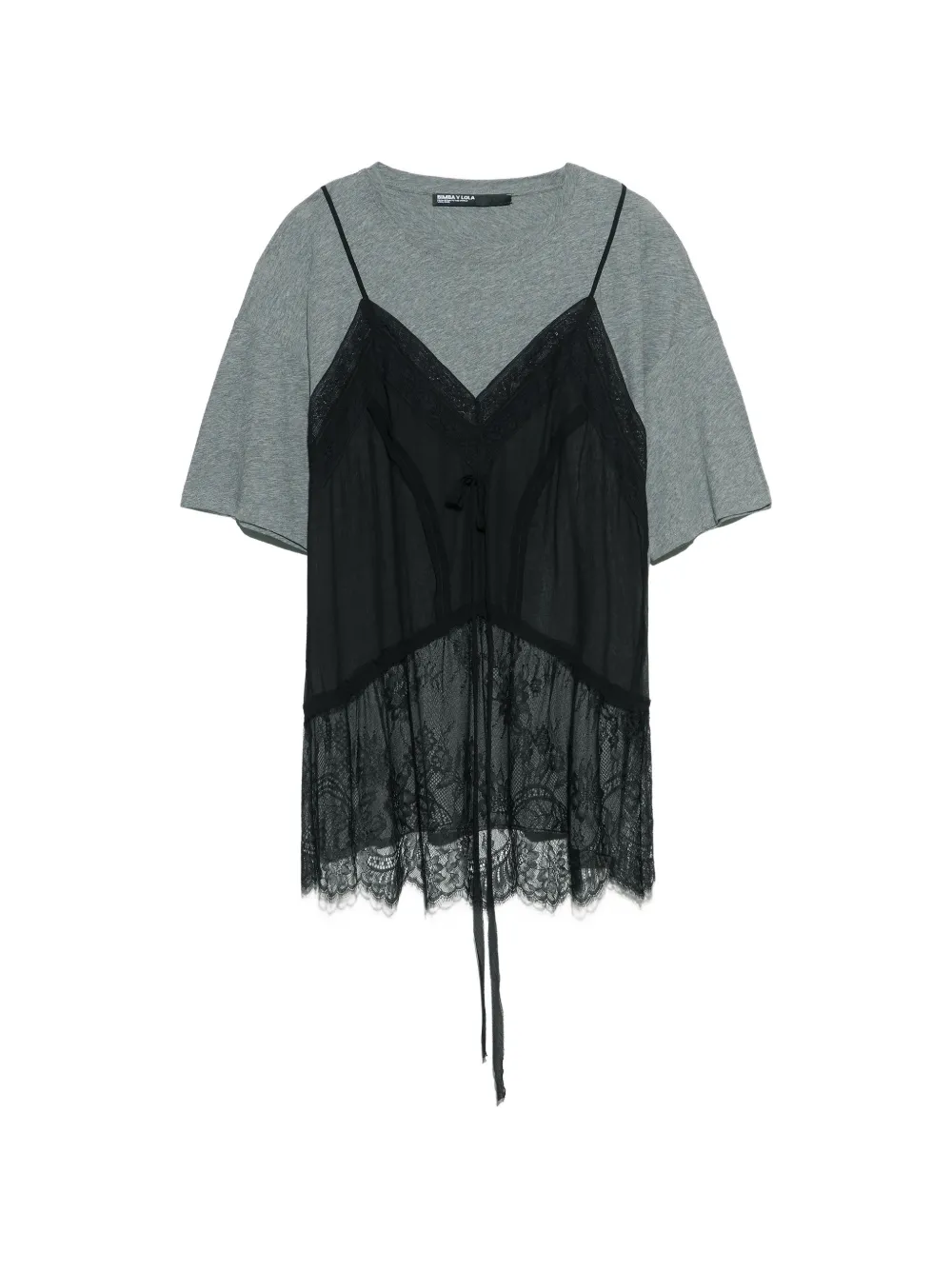 BIMBA Y LOLA gray melange fluid layer T-shirt top