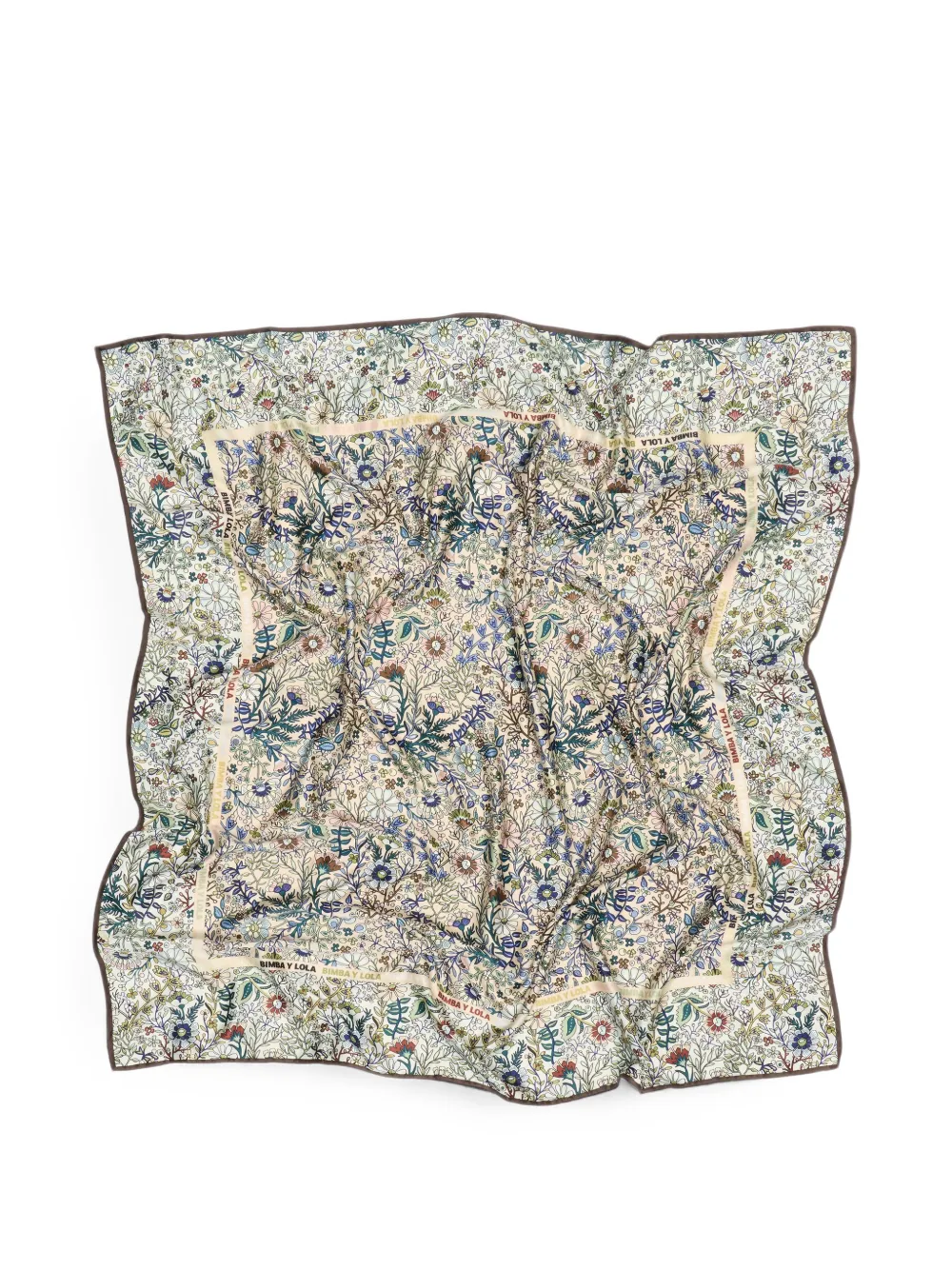BIMBA Y LOLA Zandkleurige sjaal met logo Beige