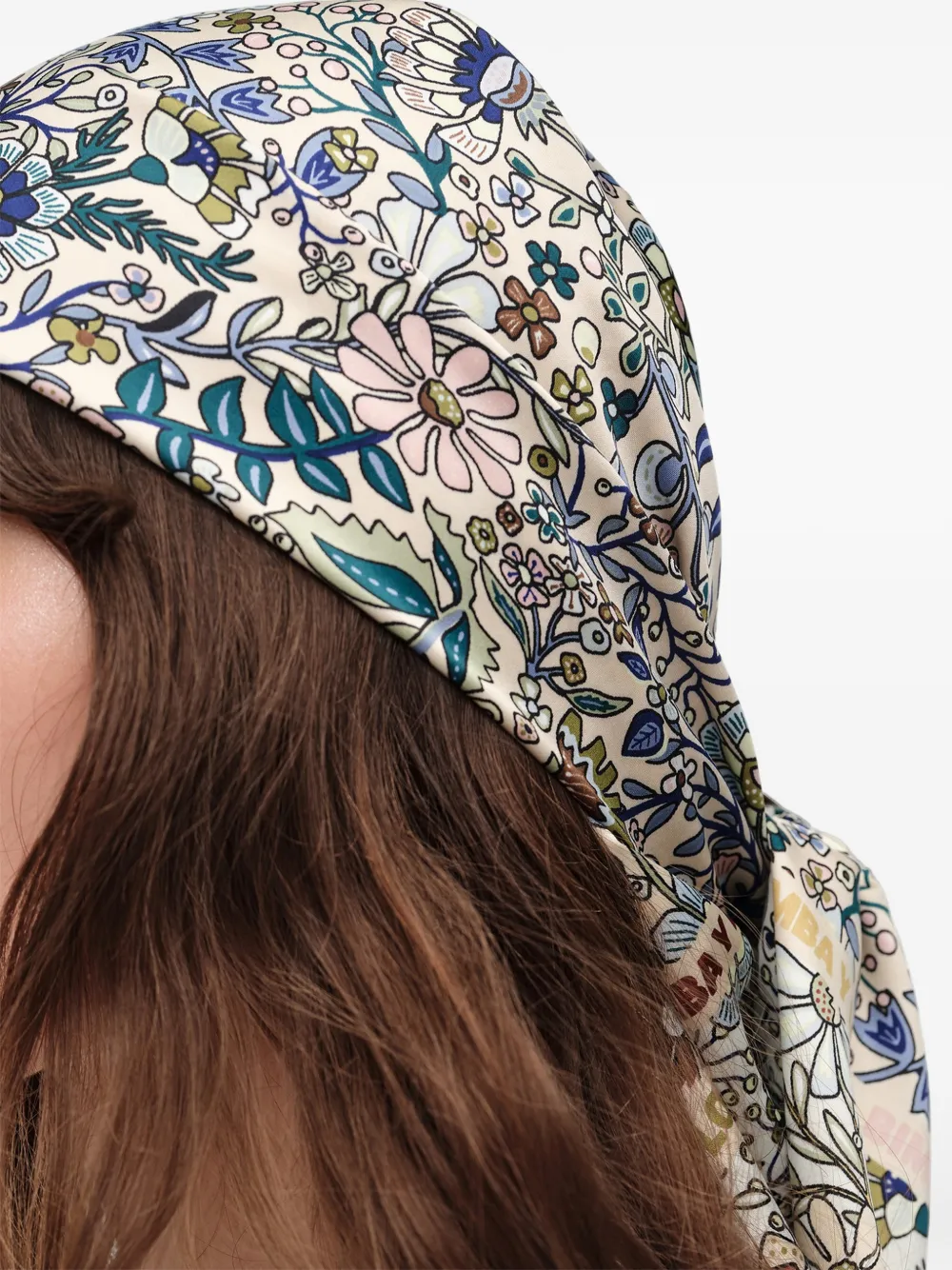 BIMBA Y LOLA Zandkleurige sjaal met logo Beige