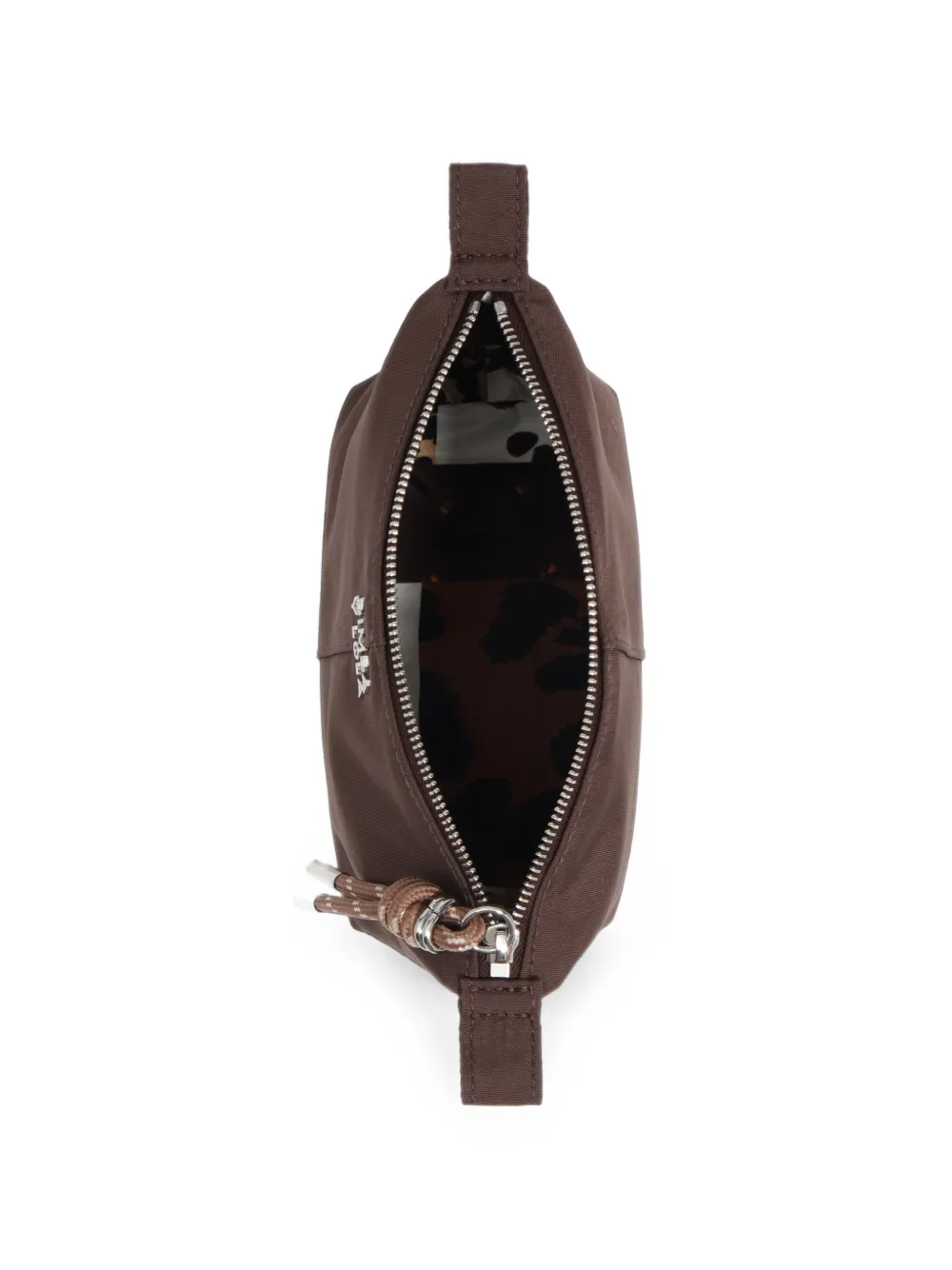 BIMBA Y LOLA Kleine Mocha Trapecio nylon toilettas Bruin