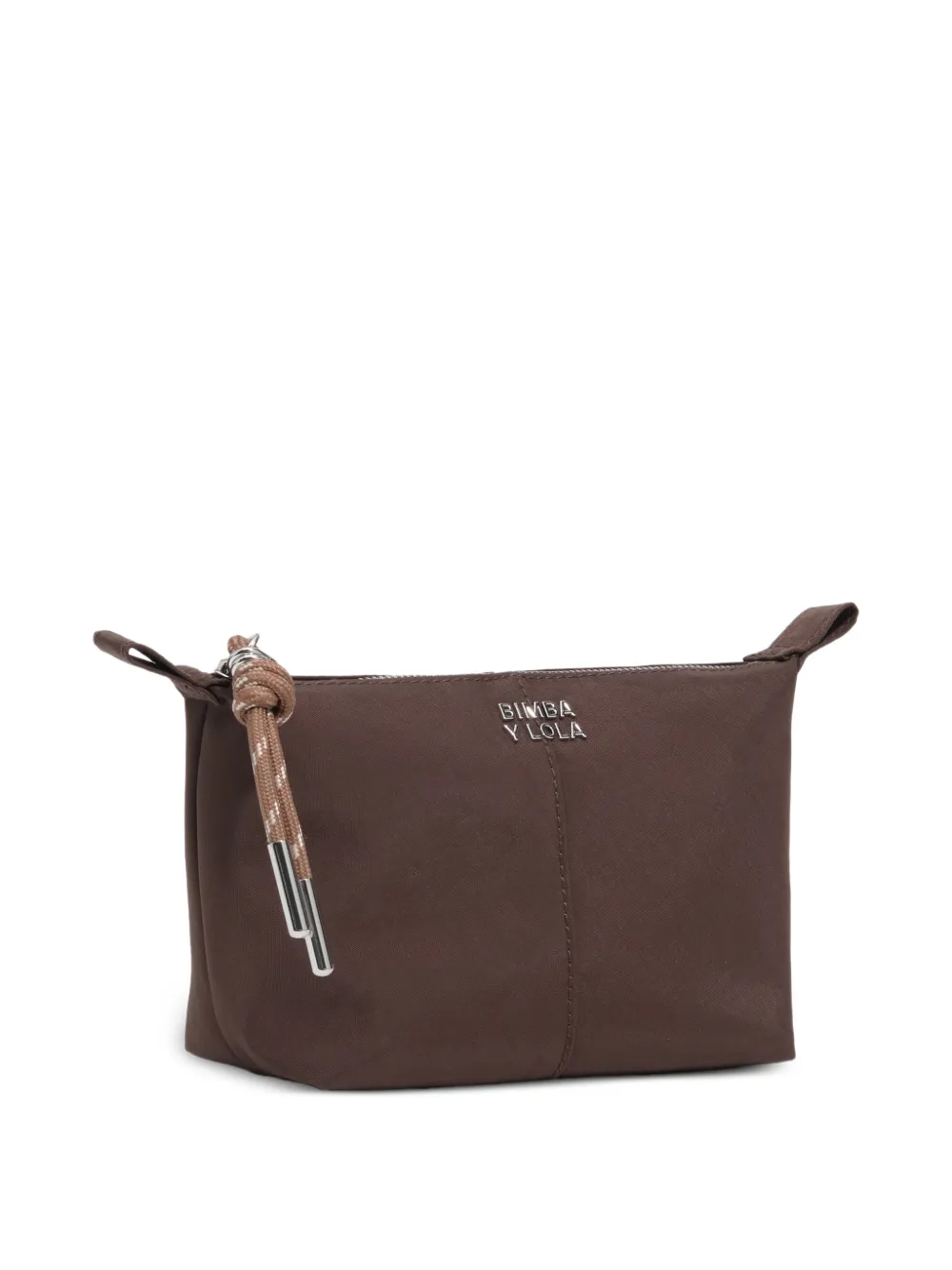 BIMBA Y LOLA small mocha nylon Trapecio toiletry bag - Marrone