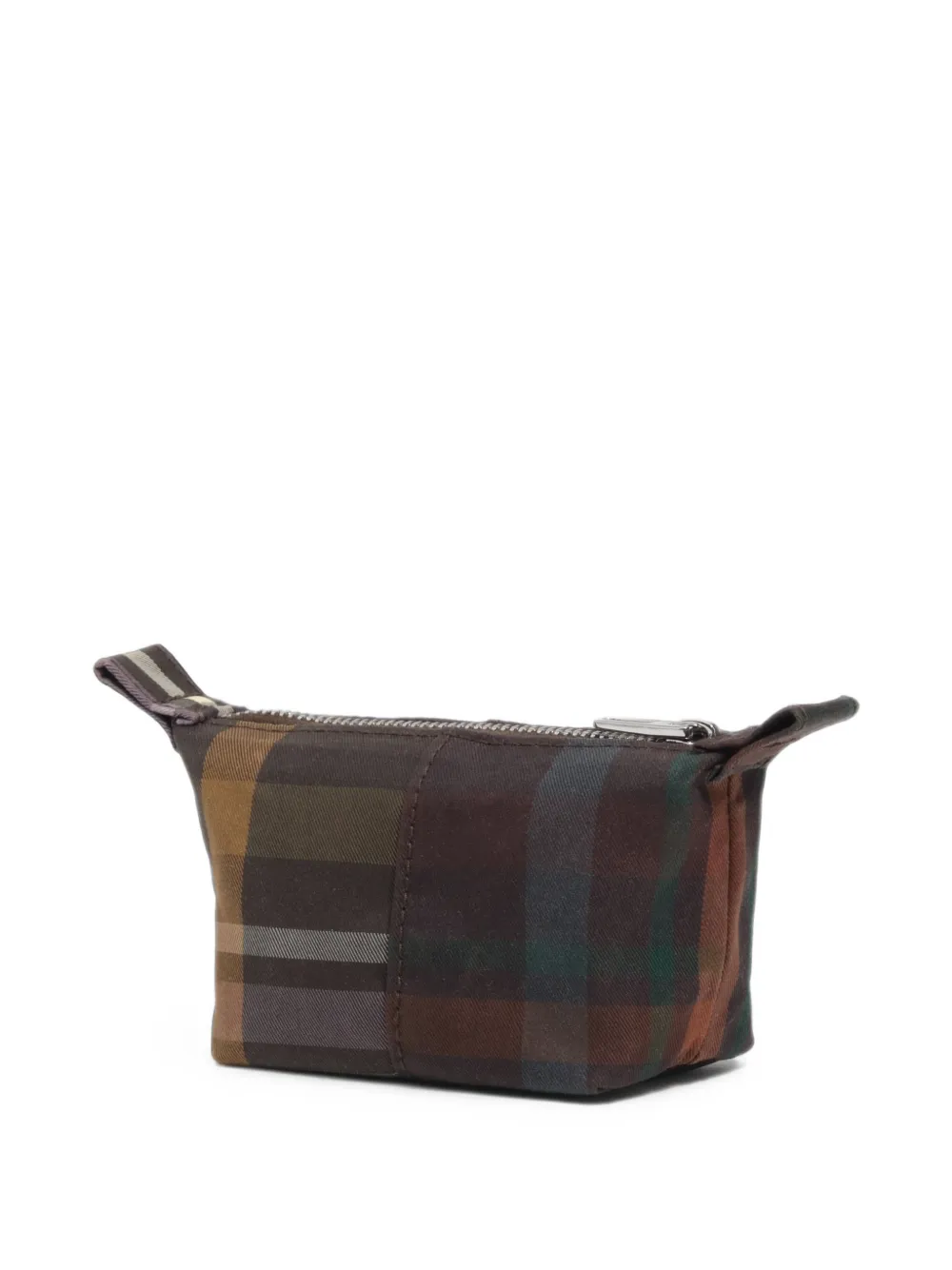 BIMBA Y LOLA Trapecio portemonnee met gecoate Chocolate Green tartan-ruit Bruin
