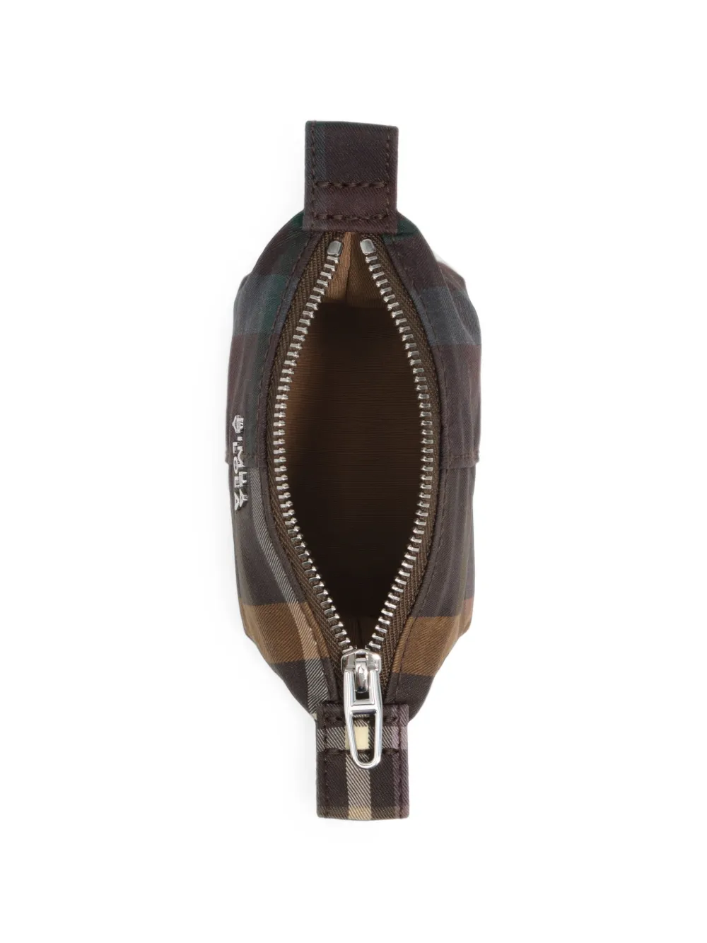 BIMBA Y LOLA Trapecio portemonnee met gecoate Chocolate Green tartan-ruit Bruin
