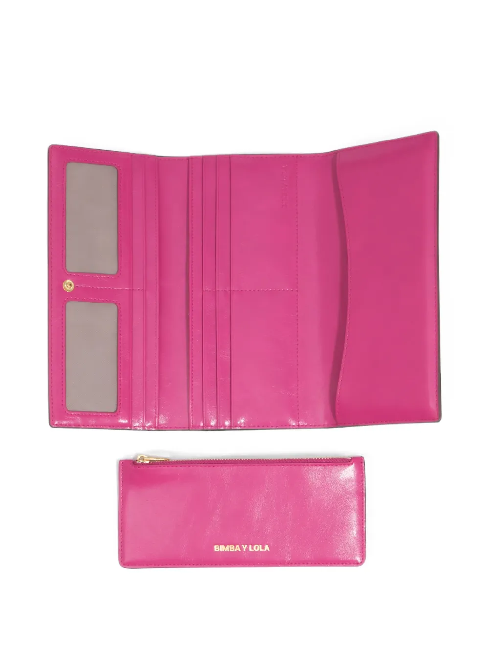 BIMBA Y LOLA Continental leren portemonnee Bruin