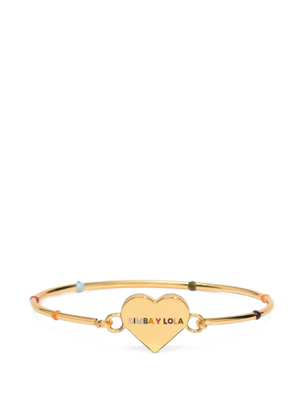 BIMBA Y LOLA rigid bracelet with heart-logo and multicolor design - Oro
