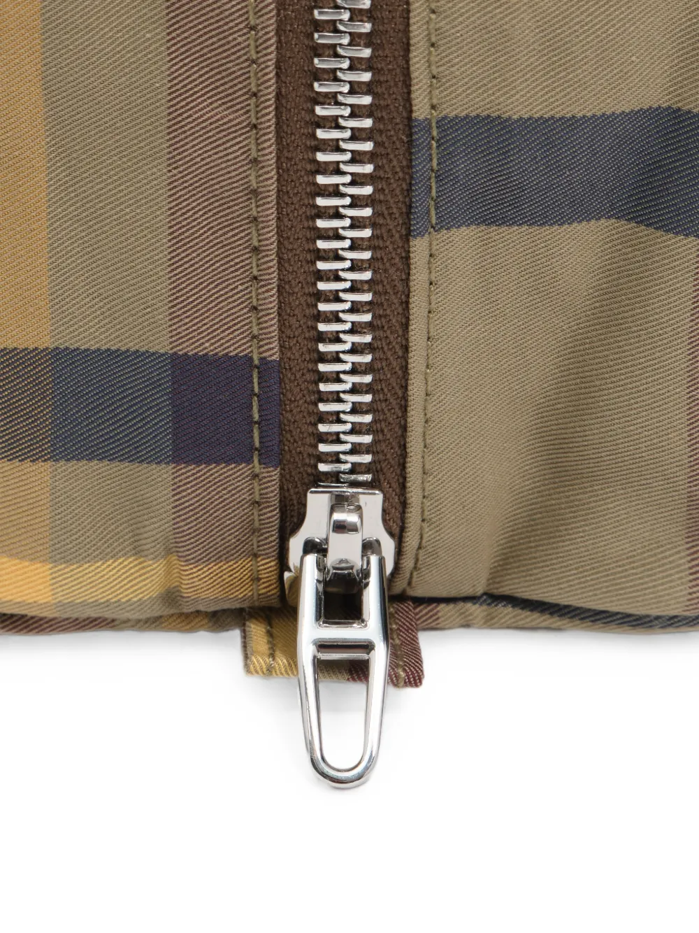 BIMBA Y LOLA Kleine make-up tas met tartan ruit en jacquard Beige