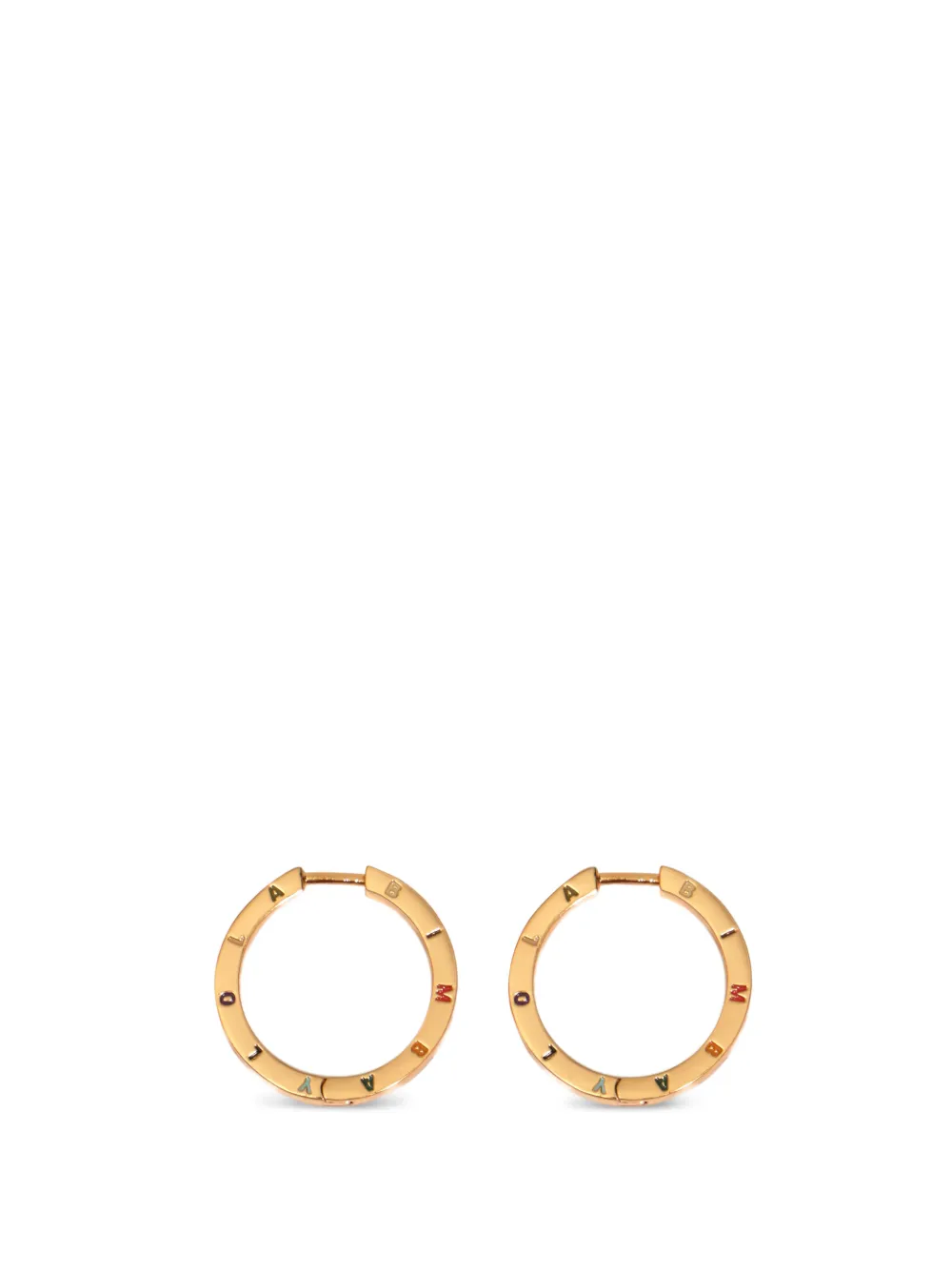 BIMBA Y LOLA large hoop earrings with multicolored logo - Oro
