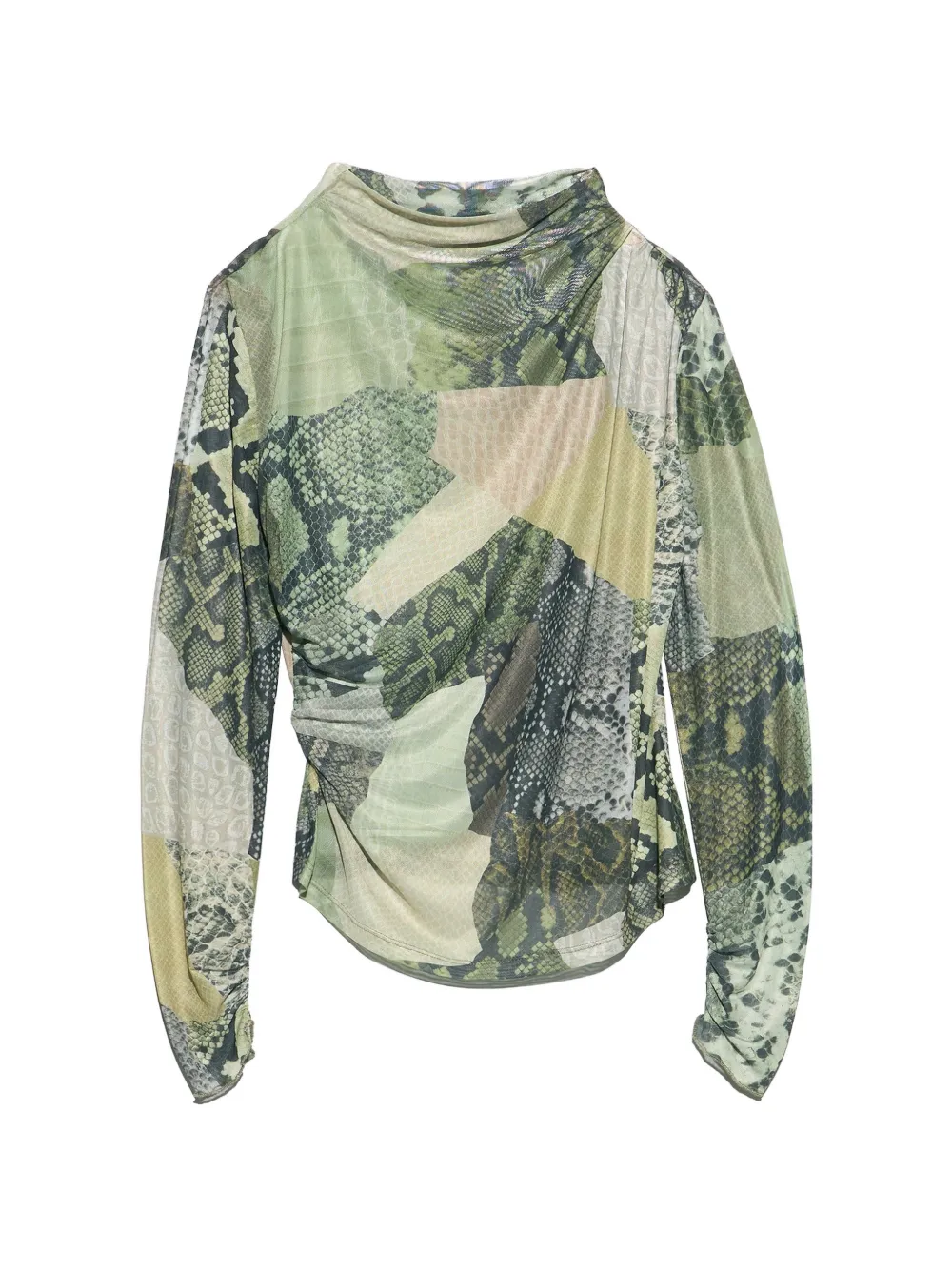 BIMBA Y LOLA T-shirt in tulle con design patchwork - Verde