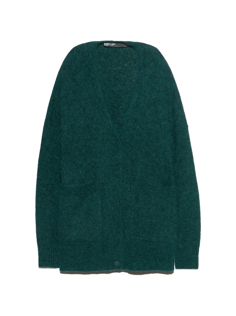 BIMBA Y LOLA long dark blue-green alpaca cardigan