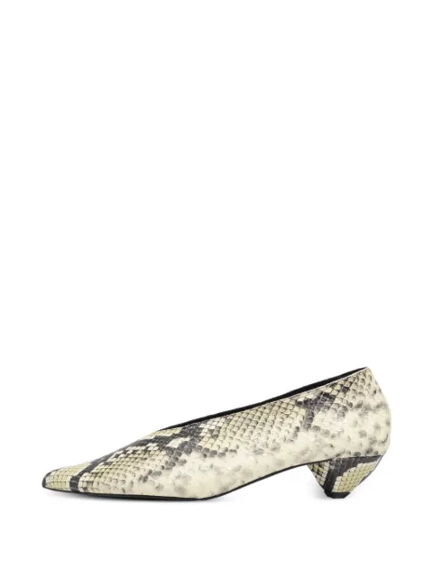 BIMBA Y LOLA snake-print leather low-heel court shoes