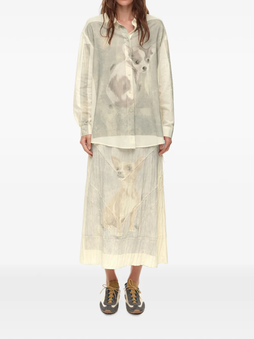 BIMBA Y LOLA camel Chihuahua A-line skirt Beige