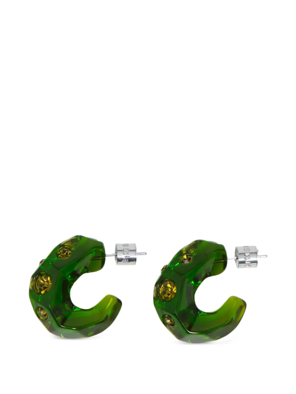 BIMBA Y LOLA green resin and crystals hoop earrings - Verde
