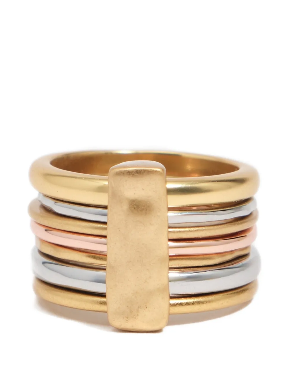 BIMBA Y LOLA aged multi gold-tone banded ring - Oro