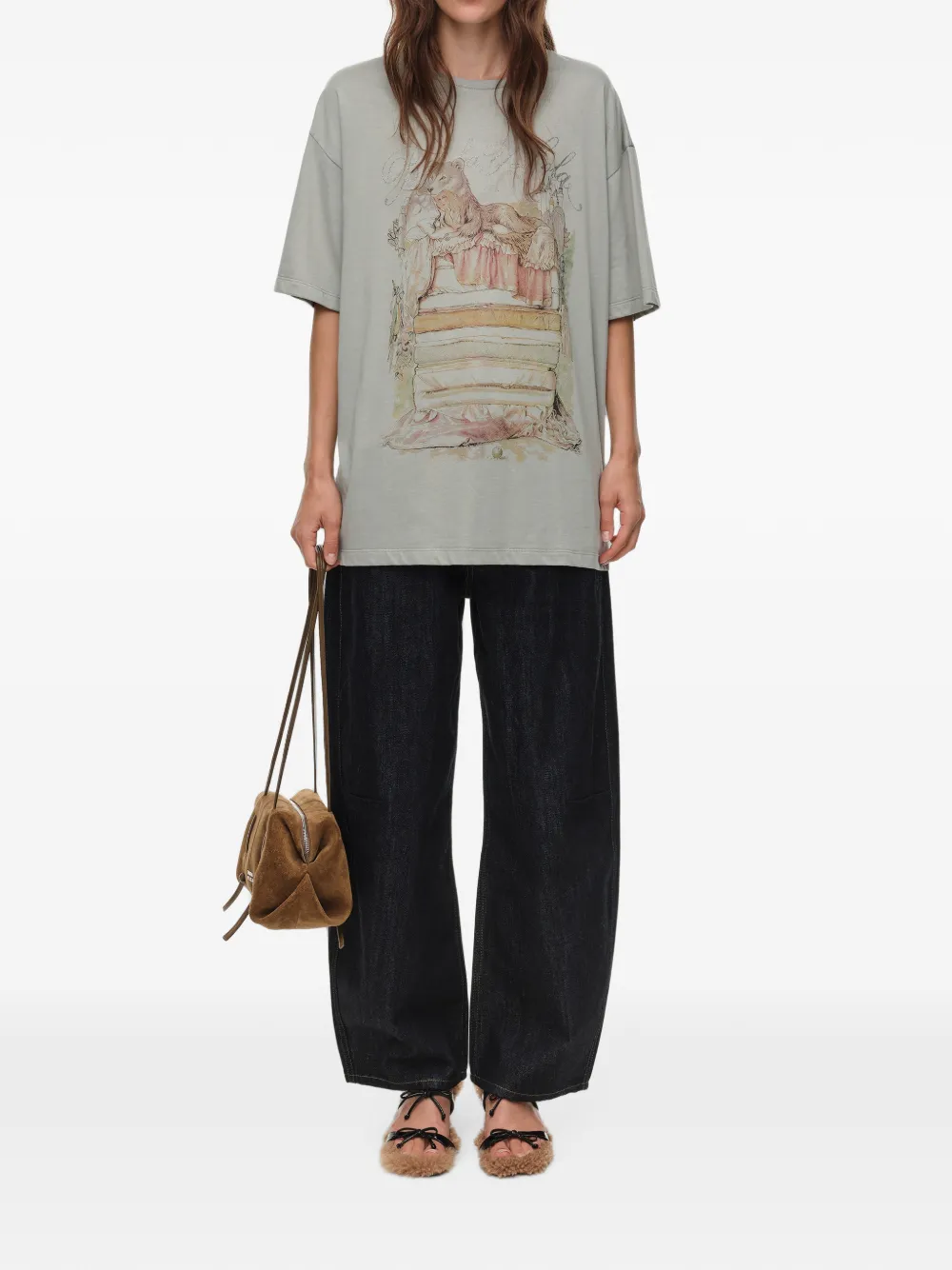BIMBA Y LOLA Fábula T-shirt met logo Grijs