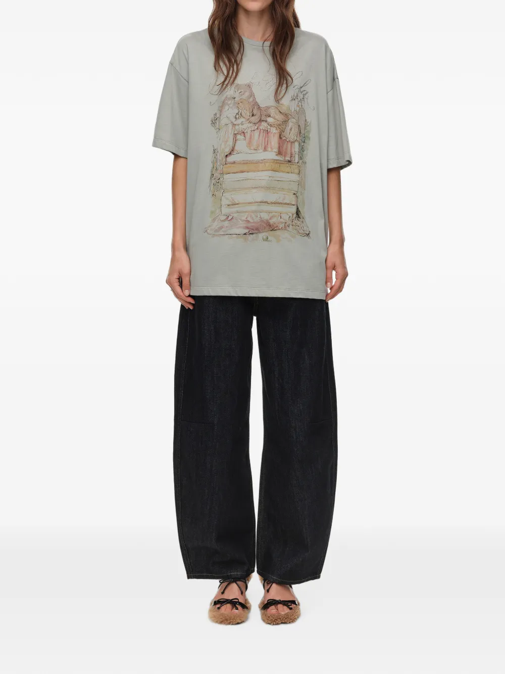 BIMBA Y LOLA Fábula T-shirt met logo Grijs
