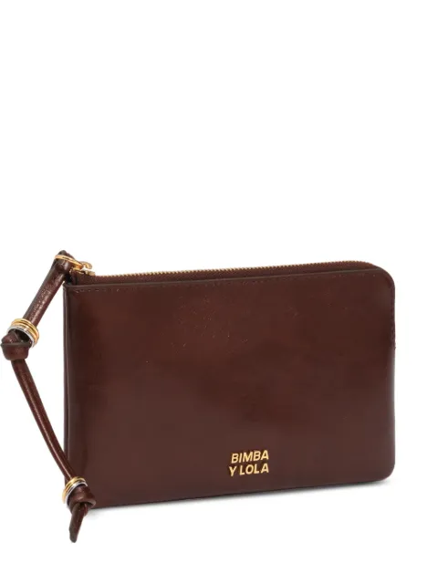 BIMBA Y LOLA large dark tan leather coin purse