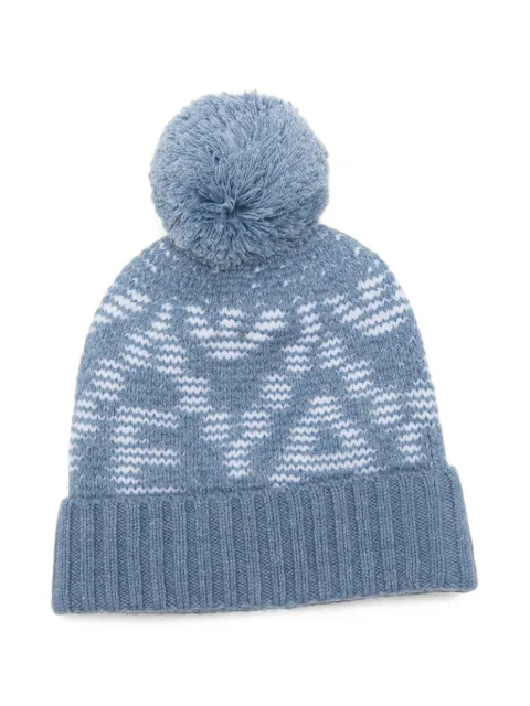 Emporio Armani Kids intarsia-knit pom-pom beanie hat