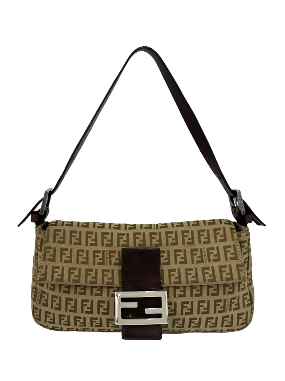 Fendi Pre-Owned Borsa a spalla Baguette in tela con motivo Zucchino 2000-2010 - Marrone