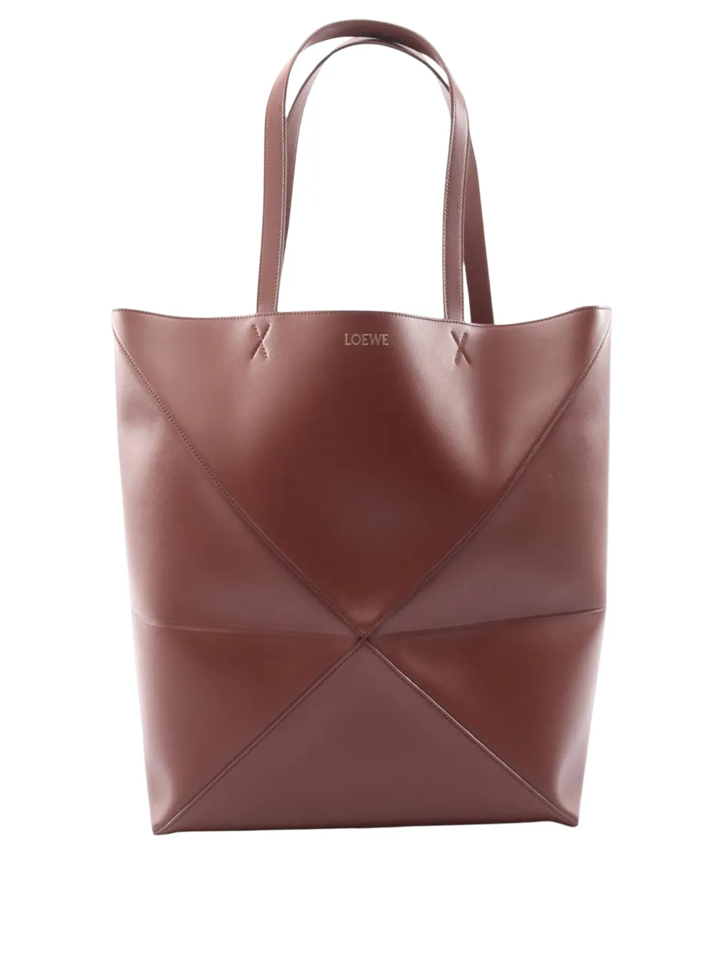 Loewe Pre-Owned 2010-2026 Large Shiny Calfskin Puzzle Fold tote bag - Braun