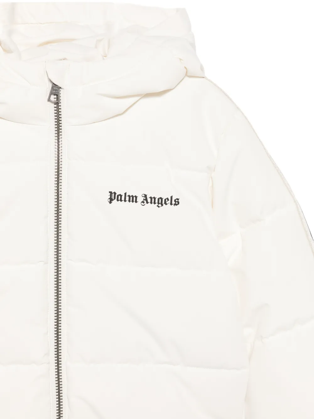 Palm Angels Kids Donsjack met logoprint Beige