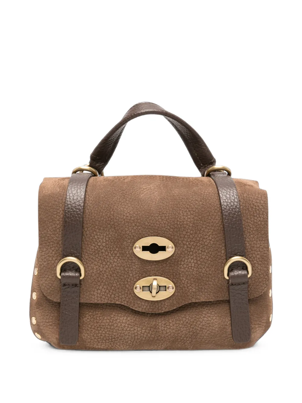 Zanellato baby Postina stud-embellished suede tote bag