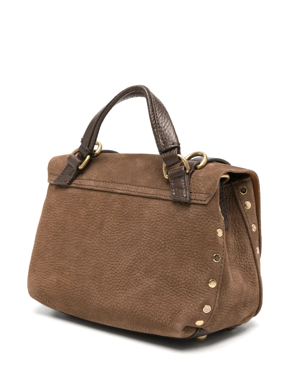 Zanellato Baby Postina suède shopper verfraaid met studs Bruin