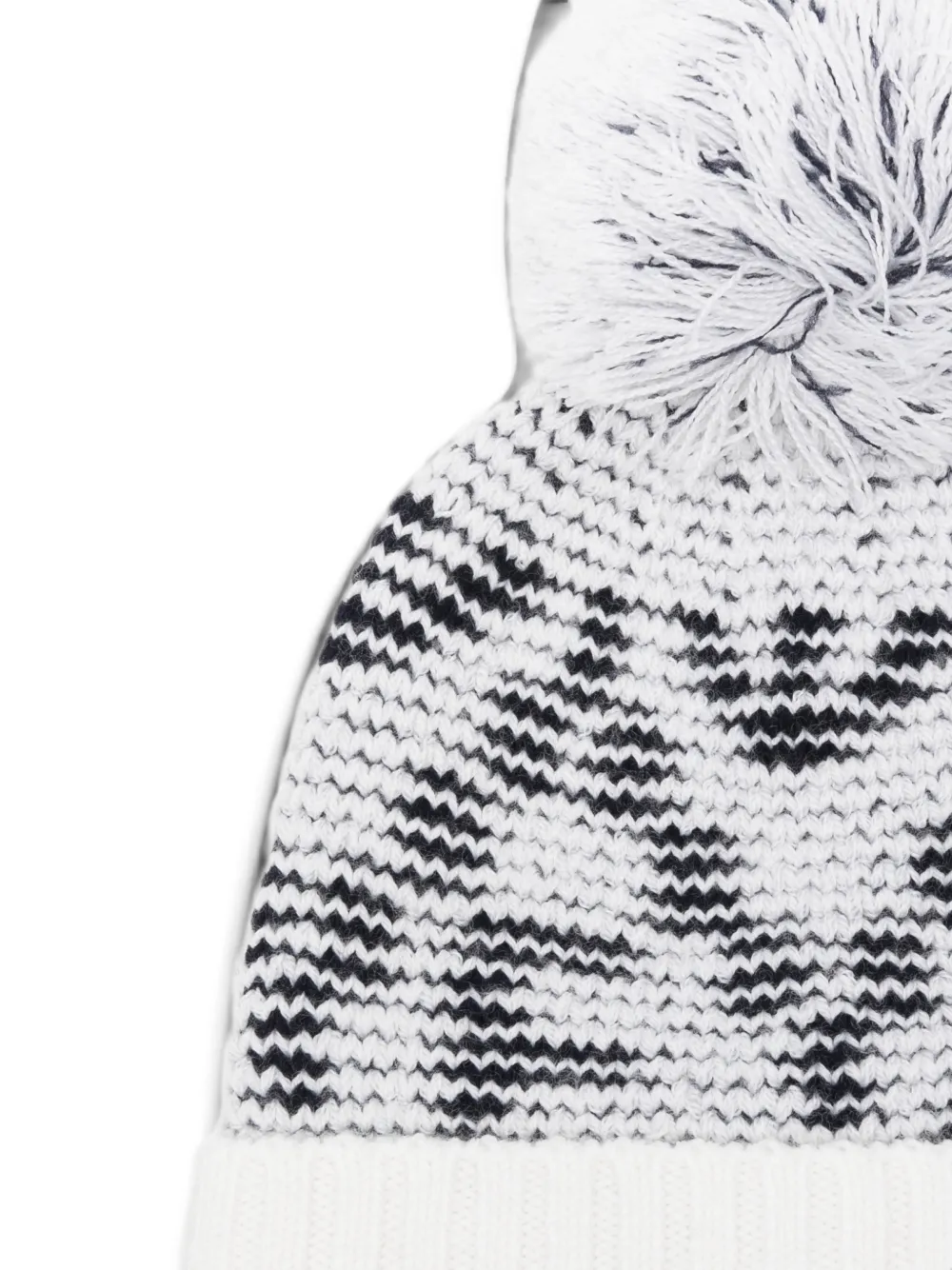 Emporio Armani Kids Muts met logo-intarsia en pompon Wit