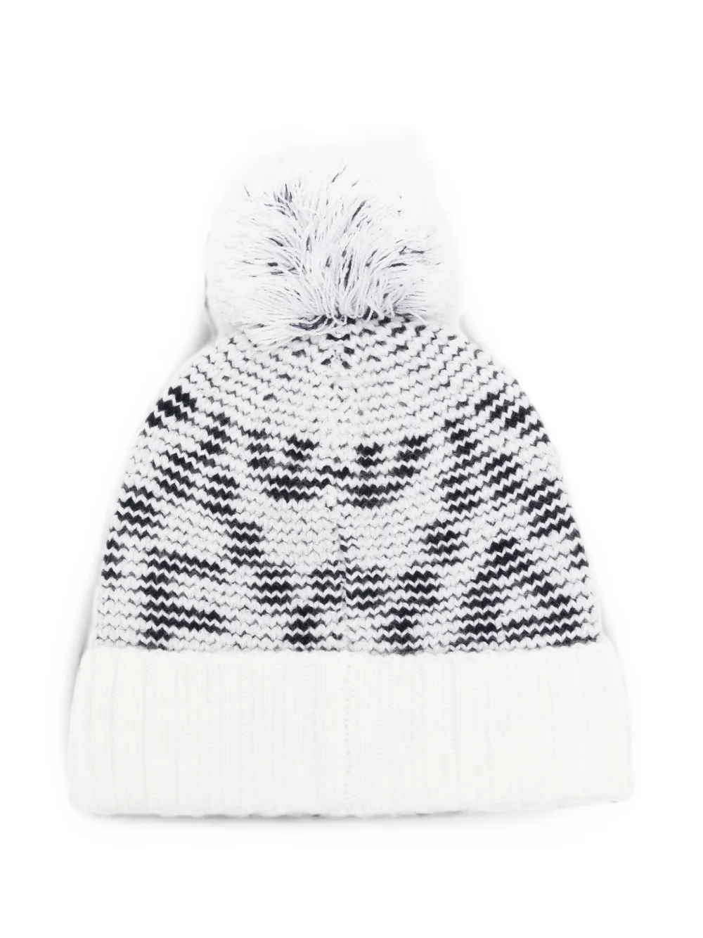Emporio Armani Kids Muts met logo-intarsia en pompon Wit
