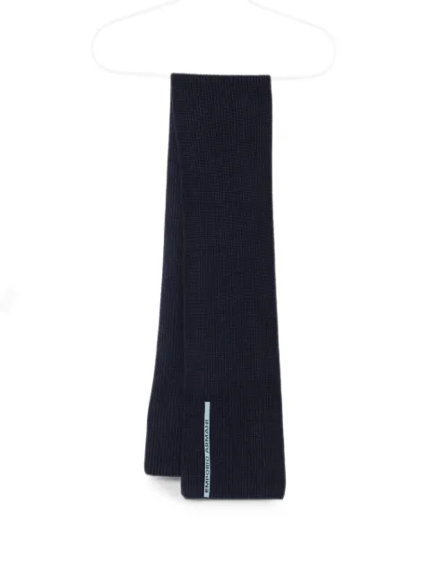 Emporio Armani Kids logo-tape ribbed beanie hat