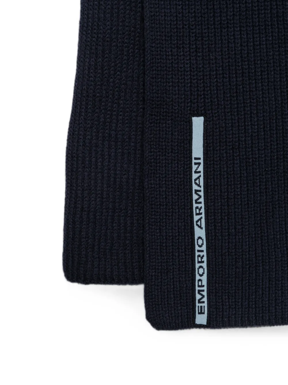 Emporio Armani Kids Geribbelde muts met logoband Blauw