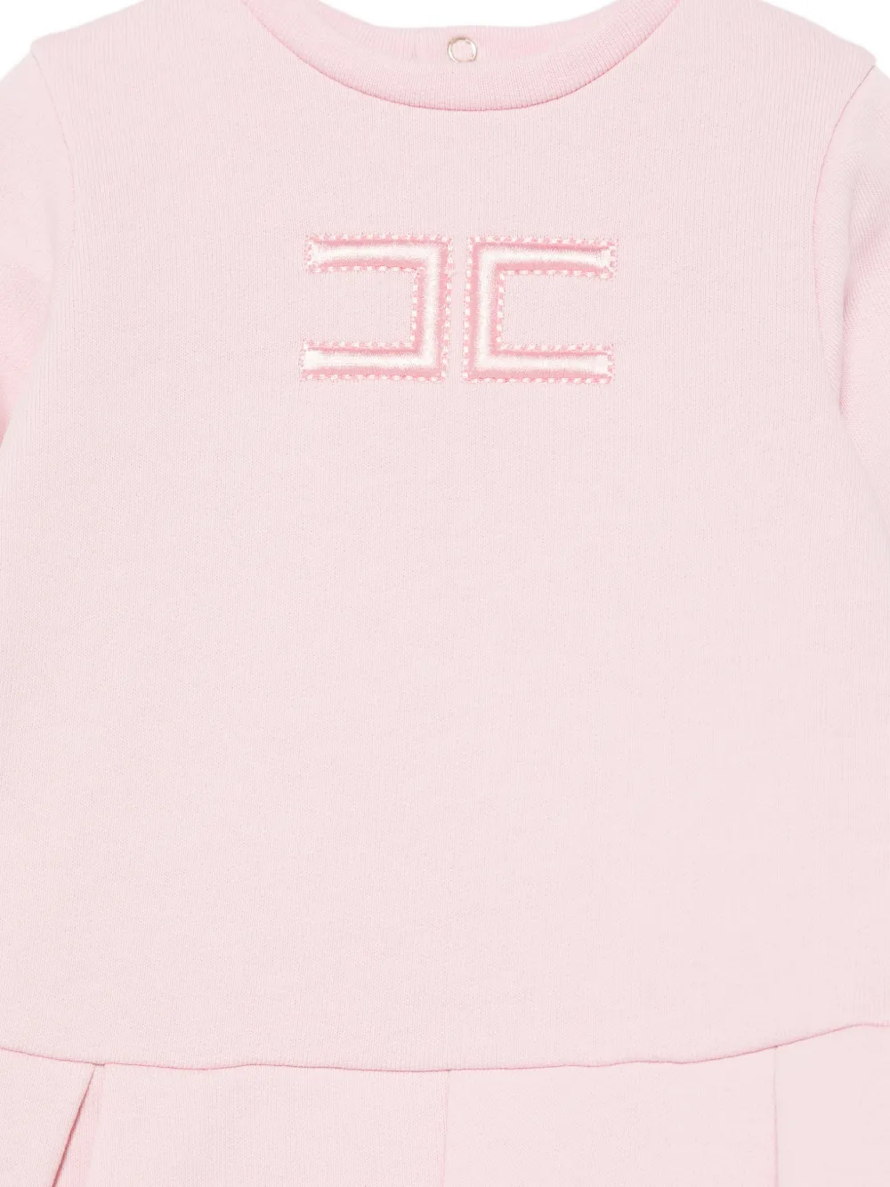 Elisabetta Franchi La Mia Bambina Jurk met geborduurd logo Roze